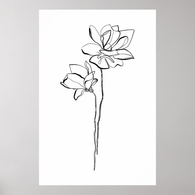 Poster de Flor de Uma Linha (Frente)
