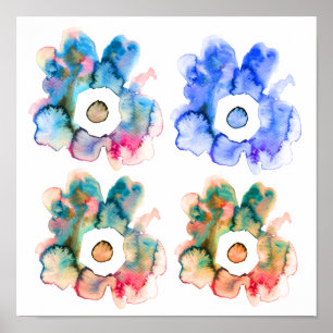 poster de flor desenhada por uma mão florida