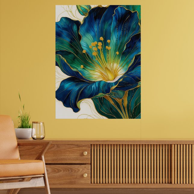 Poster de Flor Dourado | Wall Art (Sala de Estar 2)