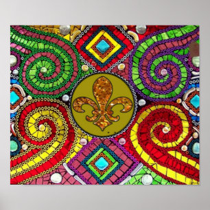 Poster de Flor Nova Orleães da flor de lis