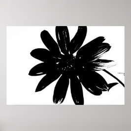 Poster de Flor Preto e Branco