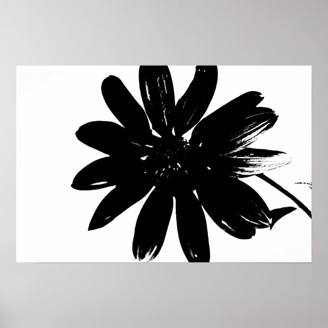 Poster de Flor Preto e Branco (Frente)