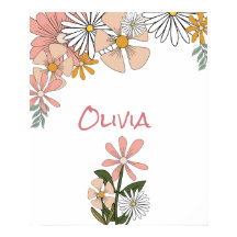 Poster De Flor Retroativo Para Sala Rapariga