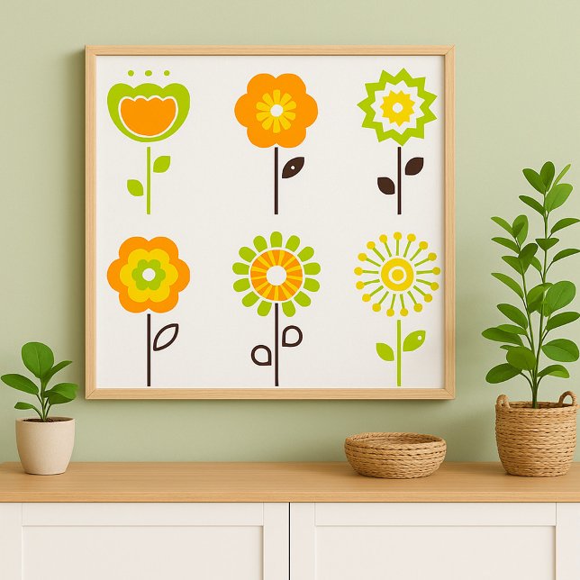 Poster de Flores Retro (Criador carregado)