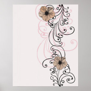 Poster de flores retrorreflectoras