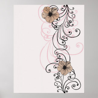 Poster de flores retrorreflectoras