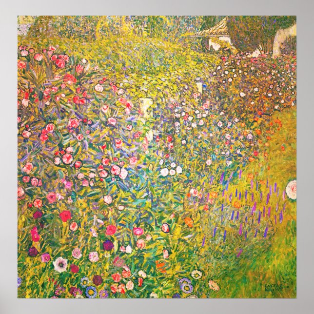 Poster de Flores Rosa Gustav Klimt (Frente)