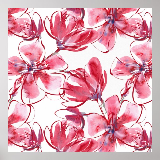 Poster de Flores Vermelhas (Frente)