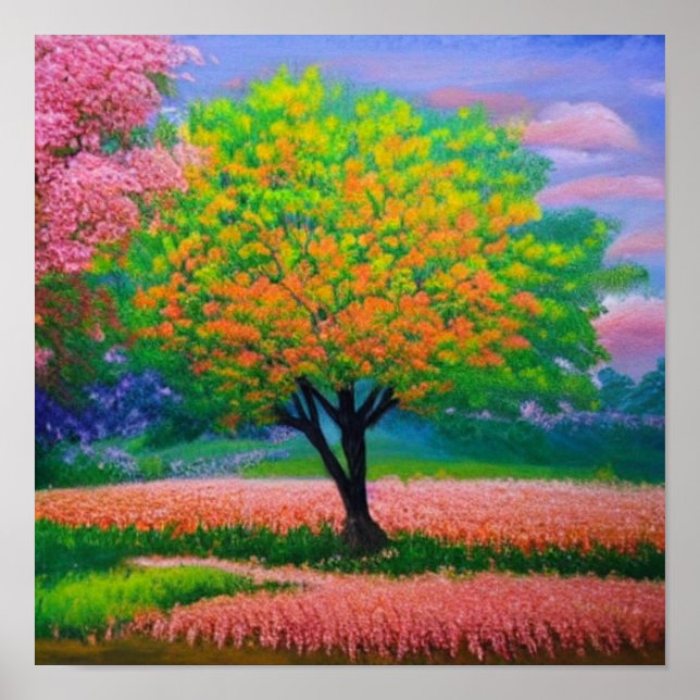 Poster de Floresta Colorida (Frente)