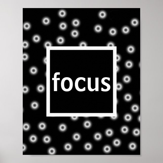 poster de foco no abstrato preto e branco (Frente)