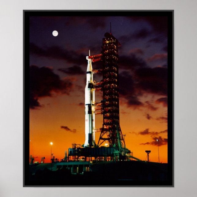 Poster de foguete SaturnV (Frente)