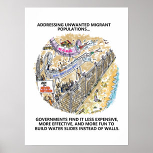Poster de fossos de água para refugiados