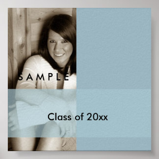 Poster de Foto Automática de Graduação Azul Claro