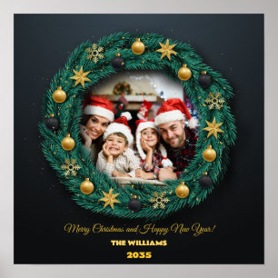 Poster de Foto da Família Wreath Natal