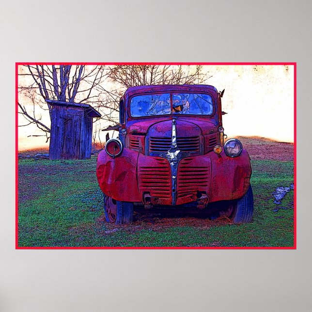 Poster de Foto de Caminhão Antigo (Frente)