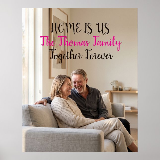 Poster de Foto de Casal Personalizado em Casa (Frente)