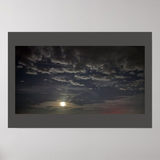 Pôster de Foto de Luar e Nuvens (Frente)