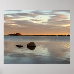 Pôster de Foto de Pôr do Sol na Paisagem Aquática