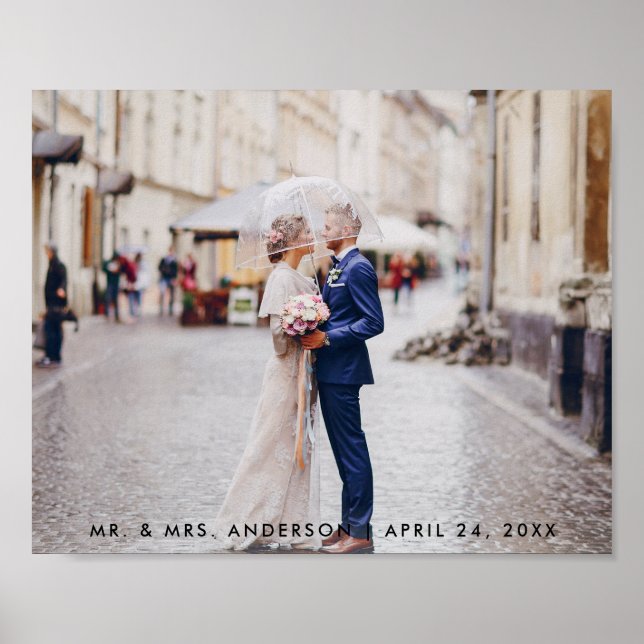 Poster de Foto do Noivo de Casamento Moderno (Frente)