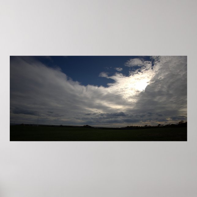 Pôster de Foto do Sol e Nuvens (Frente)
