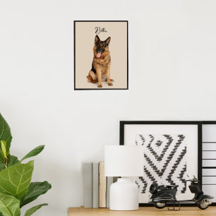 Poster de Foto e Nome de Pet Personalizado   Moder