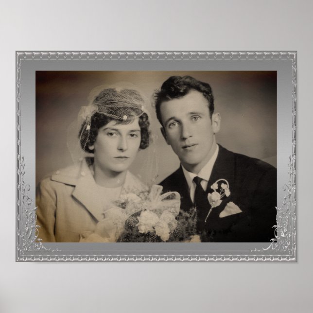 Poster de foto personalizada do quadro de fronteir (Frente)