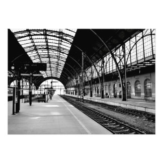Poster de fotografia a preto e branco da estação d