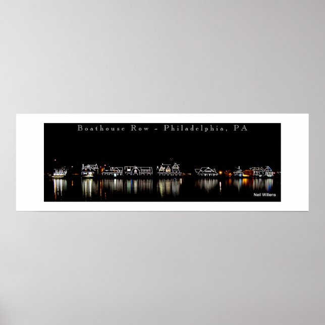 Poster de fotografia de Boathouse Row, Filadélfia, (Frente)