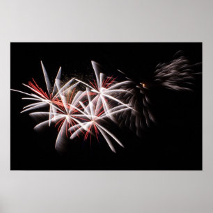 Poster de Fotografia do Red White Fireworks