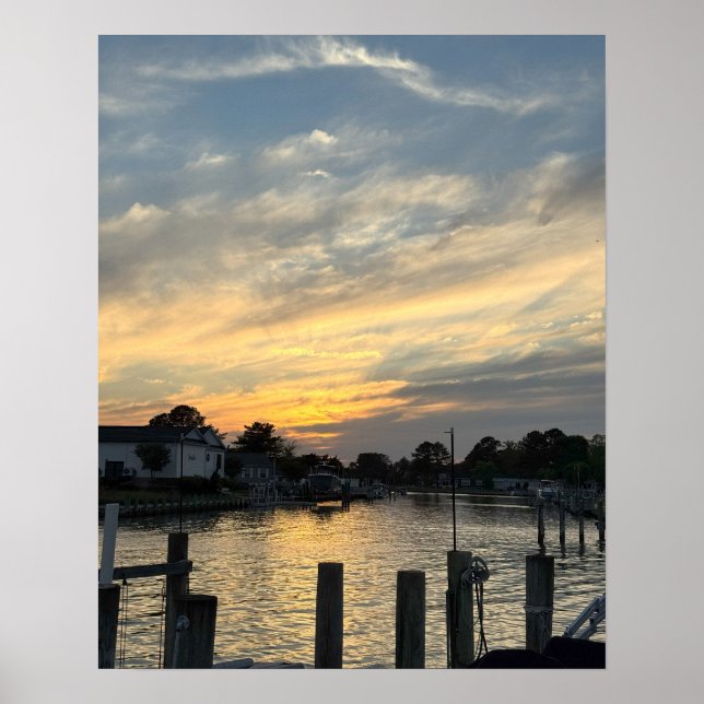 Poster de Fotografia do Sunset Waterscape (Frente)