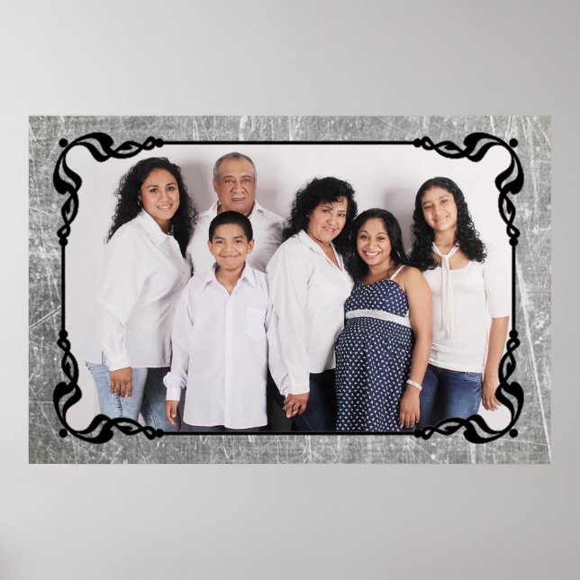 Poster de Fotografias da Família de Bordas de Scri (Frente)