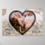 Poster de Fotografias Personalizadas para o Casal<br><div class="desc">Poster de Foto Personalizada para o aniversário ou casamento do Casal. Basta adicionar a sua foto favorita e a data de casamento ou aniversário.</div>