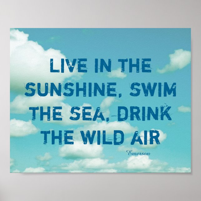 poster de fotos da natureza do céu azul com citaçã (Frente)