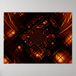 Pôster de Fractal de Vidro de Fogo Abstrato
