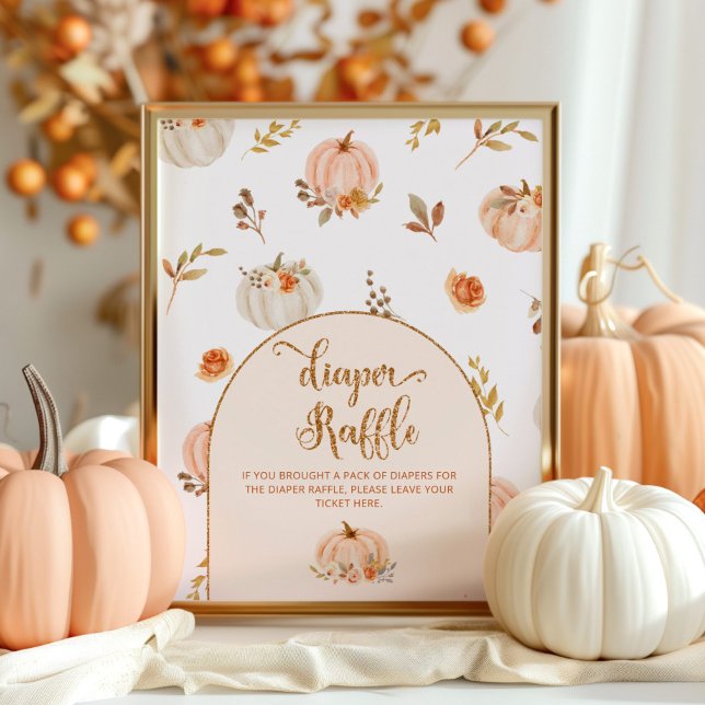 Poster de fralda de abóbora de ouro laranja (Criador carregado)