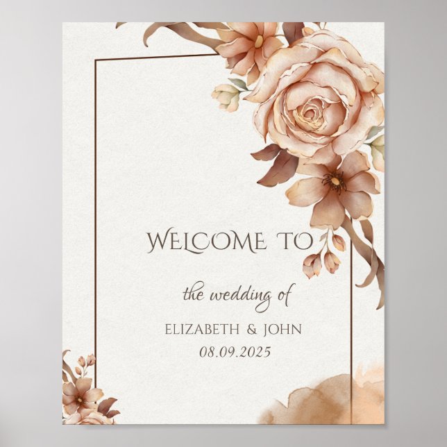 Poster de Frame de Flores de Outono (Frente)