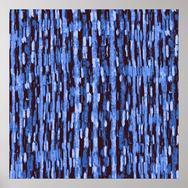Poster de Fundo da Camuflagem Azul e Preta Quadrad (Frente)