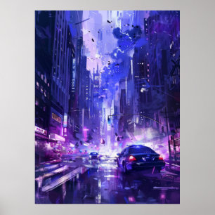 Poster de Fundo do Estilo de Luz da Rua 2D