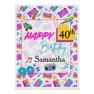 Pôster de fundo para festa de aniversário com tema