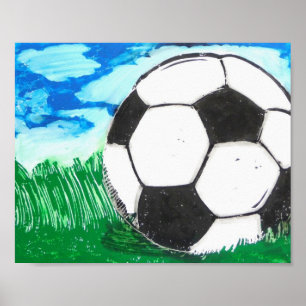 Poster de futebol, 10 x 8 polegadas