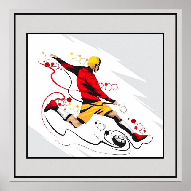Poster de futebol 24" x 24" (Frente)