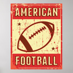 Poster de futebol americano retrô