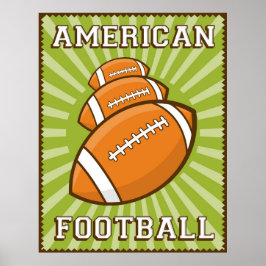 Poster de futebol americano retrô