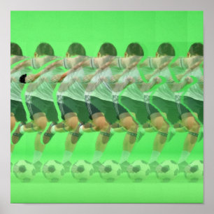 Pôster de Futebol Estereograma 3D