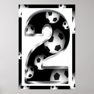 Poster de futebol número 2 personalizado