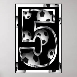 Poster de futebol número 5 personalizado