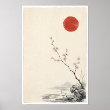 Pôster de Galho de Cerejeira em Flor | Tinta à Nan