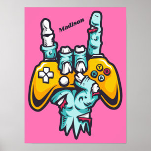 Poster de Gamer Zombie personalizado