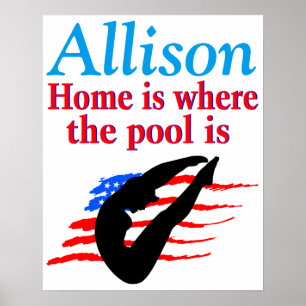 POSTER DE GAROTA PERSONALIZADA DO DIVER AMERICANO