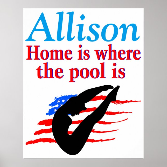 POSTER DE GAROTA PERSONALIZADA DO DIVER AMERICANO (Frente)
